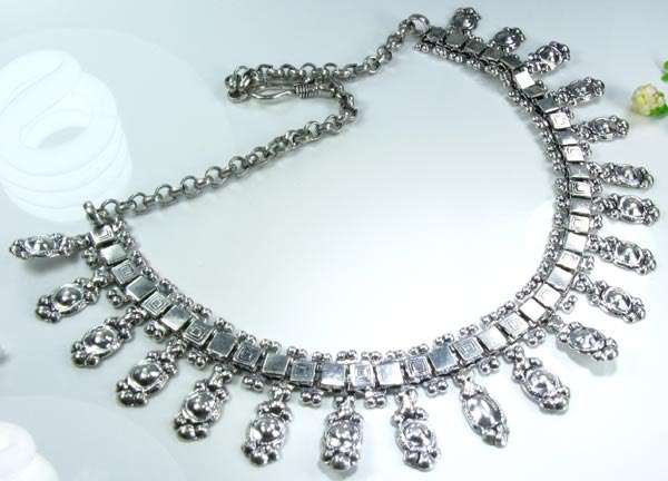 EXQUISITE GENUINE BALI SILVER NECKLACE 19"; G8870 - (You have to see it on)
