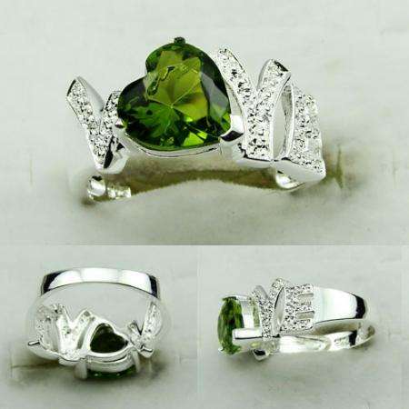 GORGEOUS LOVE RING - 925 SILVER PERIDOT GEMSTONE ring #8