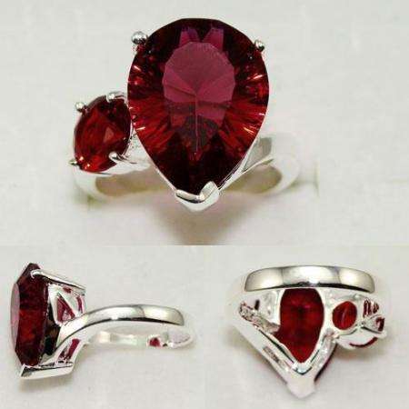 BEWITCHING 925 SILVER GARNET QUARTZ GEMSTONE ring #7