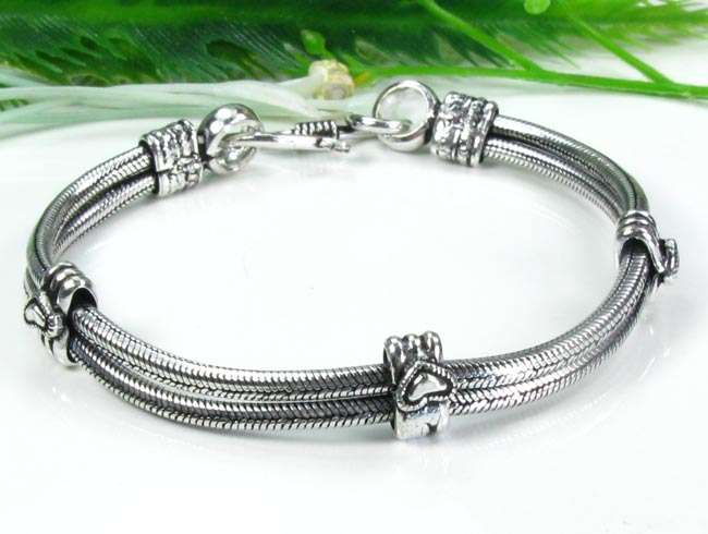 GENUINE BALI DESIGN 925 SOLID SILVER BRACELET 8"; J1833
