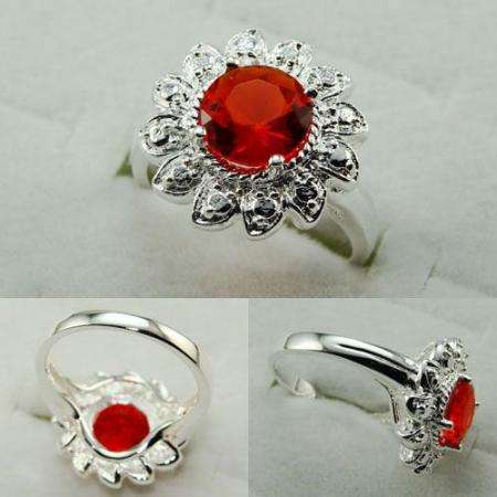 ENCHANTING 925 SILVER FASHION COGNAC CITRINE GEMSTONE ring #7