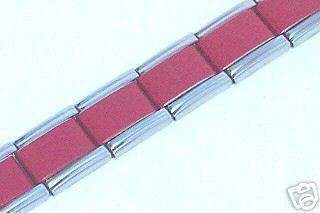 Italian Charms & Bracelets - 9mm (as Nomination) Starter Bracelet with RED Centre - 18 Links