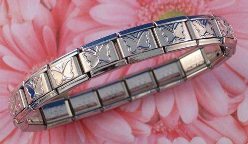 Italian Charms & Bracelets - 9mm MATTE Starter Bracelet with BUTTERFLY - 18 Links