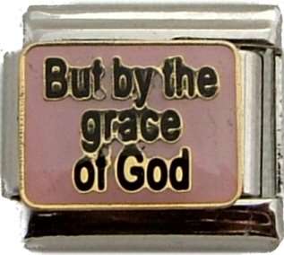 Italian Charms 9mm - Fits Nomination - Enamel - BUT BY THE GRACE OF GOD