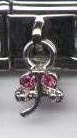 Italian Charms 9mm - Fits Nomination - Dangle - PINK ZIRCONIA DRAGONFLY