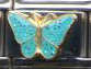 Italian Charms 9mm - Fits Nomination - Enamel - TURQUOISE BUTTERFLY