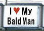 Italian Charms 9mm - Fits Nomination - Enamel -  I LOVE MY BALD MAN