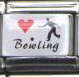 Italian Charms 9mm - Fits Nomination - Enamel -  LOVE BOWLING