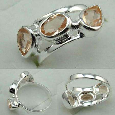 ABSOLUTELY CAPTIVATING 925 SILVER TOPAZ GEMSTONE ring #7