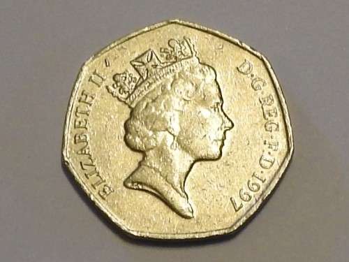 50 Pence Sterling Coin 1997, British, Circulated - As per image