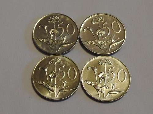 RSA 50c x 4, 1966 - 1969, UNC - As per image