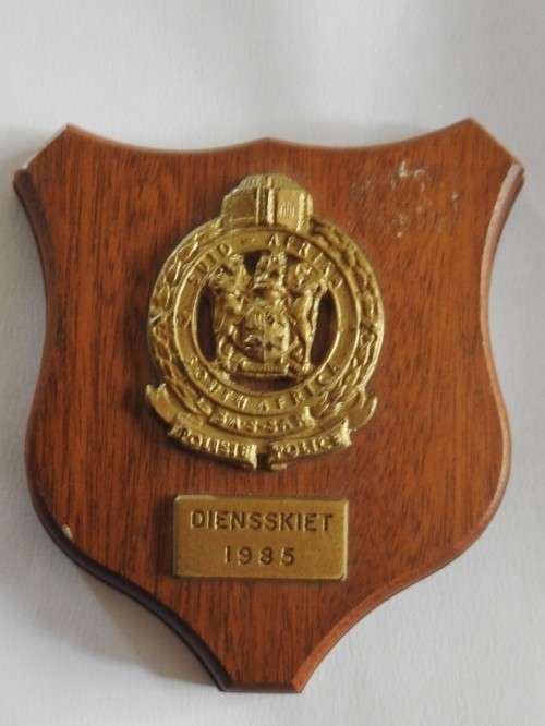 South African Railway Police Service 1985 Shooting Plaque (defunct 1986)