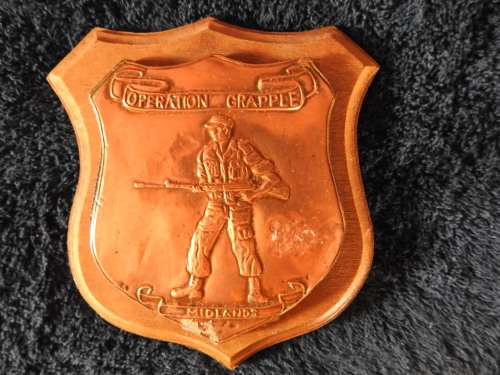 Rhodesian Operation Grapple Midlands Plaque - As per image