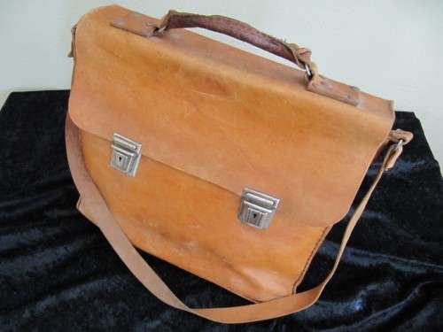 Old Genuine Leather School bag / Documents Bag