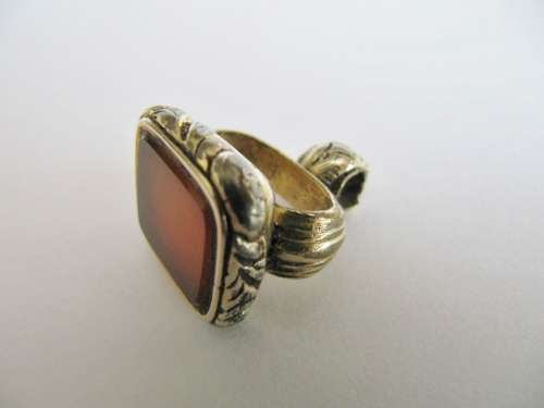 SUPER RARE! Rolled Gold Fob Seal with Carnelian Stone