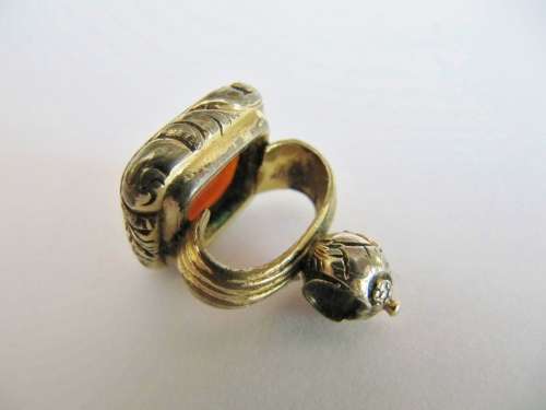 SUPER RARE! Rolled Gold Fob Seal with Carnelian Stone
