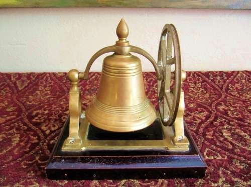 Superb! Brass Table Bell on Wooden Stand
