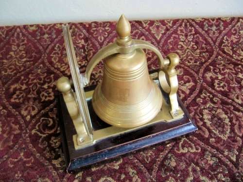 Superb! Brass Table Bell on Wooden Stand