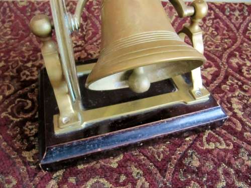 Superb! Brass Table Bell on Wooden Stand
