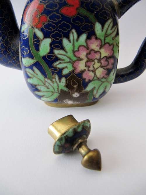 Antique Cloisonne Meiji Period (c1880-1920) Miniature Teapot