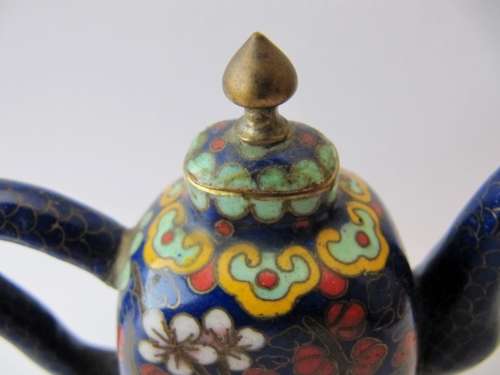 Antique Cloisonne Meiji Period (c1880-1920) Miniature Teapot