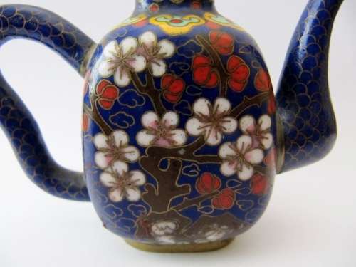 Antique Cloisonne Meiji Period (c1880-1920) Miniature Teapot