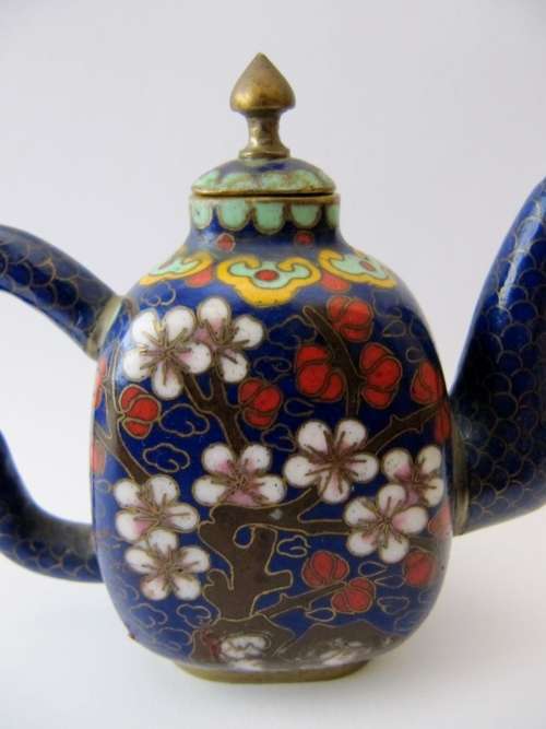 Antique Cloisonne Meiji Period (c1880-1920) Miniature Teapot