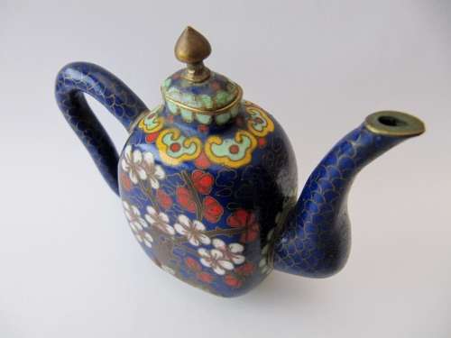 Antique Cloisonne Meiji Period (c1880-1920) Miniature Teapot