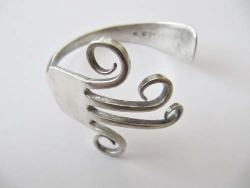 Antique (c1928) Dutch Solid Silver Fork Bangle
