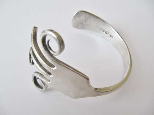 Antique (c1928) Dutch Solid Silver Fork Bangle