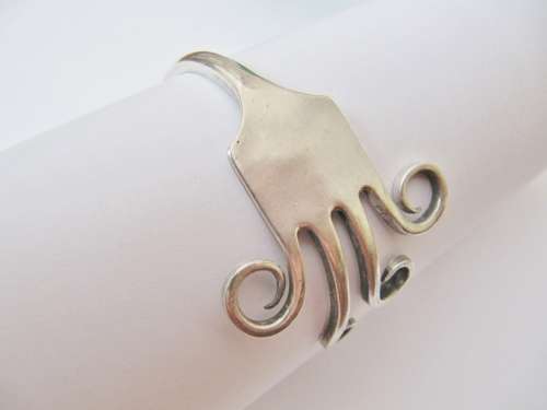 Antique (c1928) Dutch Solid Silver Fork Bangle