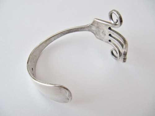 Antique (c1928) Dutch Solid Silver Fork Bangle