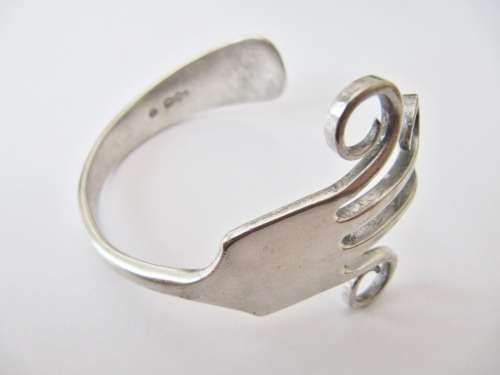 Antique (c1928) Dutch Solid Silver Fork Bangle