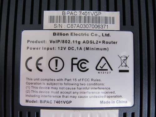 Billion ADSL2+ VOIP Wifi Router - fully working!