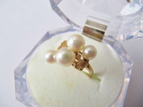 Vintage 14K Gold & Genuine Pearl Ring