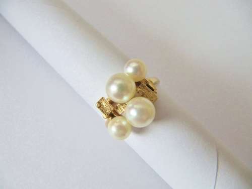 Vintage 14K Gold & Genuine Pearl Ring