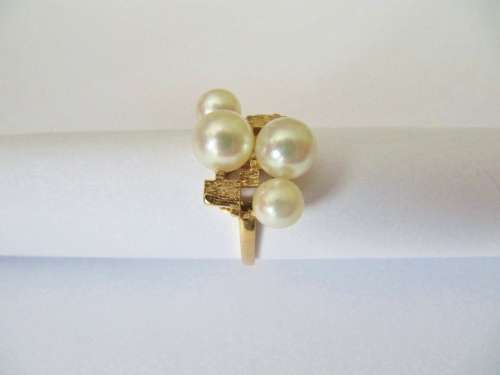 Vintage 14K Gold & Genuine Pearl Ring