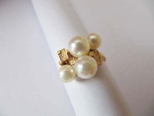 Vintage 14K Gold & Genuine Pearl Ring
