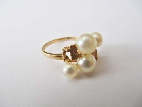 Vintage 14K Gold & Genuine Pearl Ring