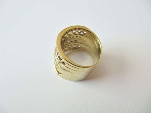 SALE! Broad Ornate Design Sparkling 9CT Gold Ring