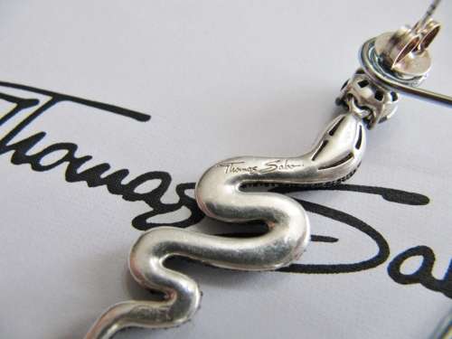 Designer Thomas Sabo Sterling Silver Black Snake Earrings