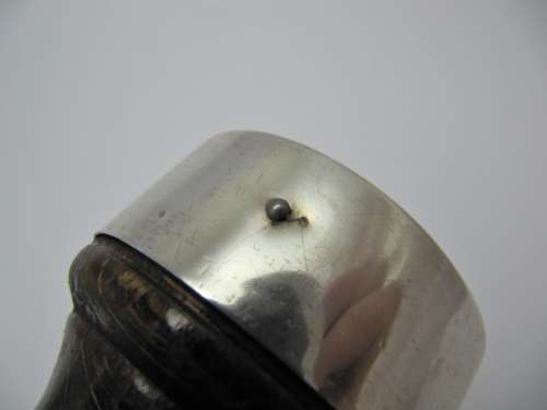 Vintage Silver Rimmed Wooden Pepper Grinder