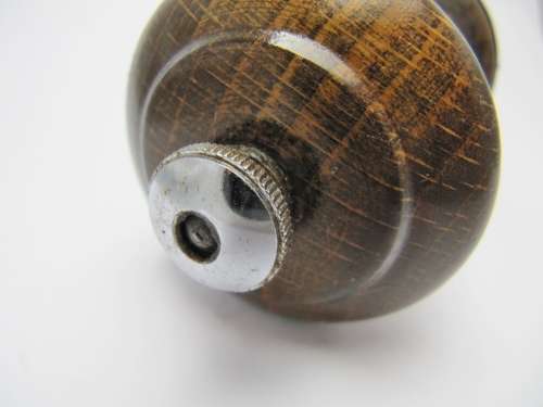 Vintage Silver Rimmed Wooden Pepper Grinder