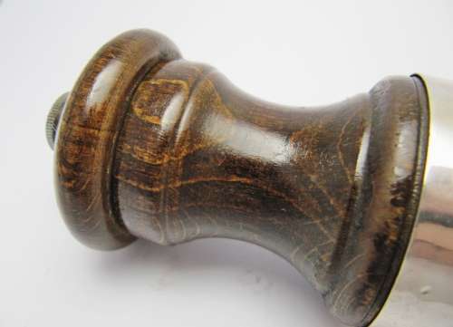 Vintage Silver Rimmed Wooden Pepper Grinder