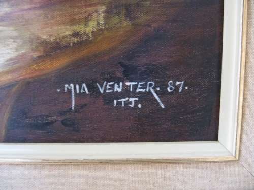 Superb! Mia Venter - Large Poppy Floral Bouquet Oil Painting