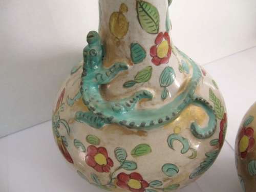 Pair of Large Eastern/Oriental Earthenware Vases