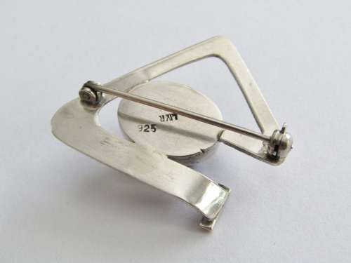 Lovely Vintage Silver and Rustic Amber Brooch