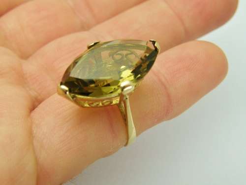 Large Marquise Cut Quartz Cocktail Ring in 9CT Gold