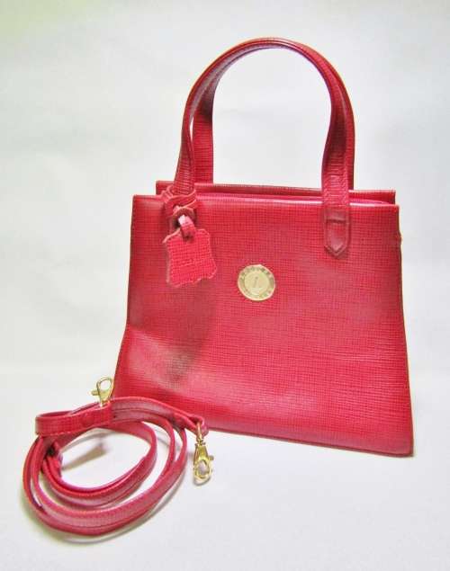 Vintage French Charles Louvier Red Leather Handbag