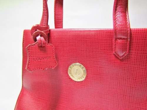 Vintage French Charles Louvier Red Leather Handbag